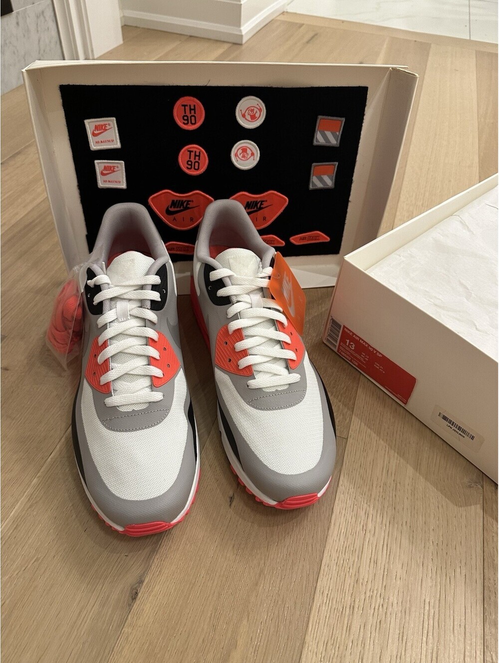 Nike NIKE AIR MAX 90 V SP Men’s 13 WHITE/COOLREY-INFRARED